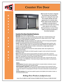 Counter Fire Door Door Specs