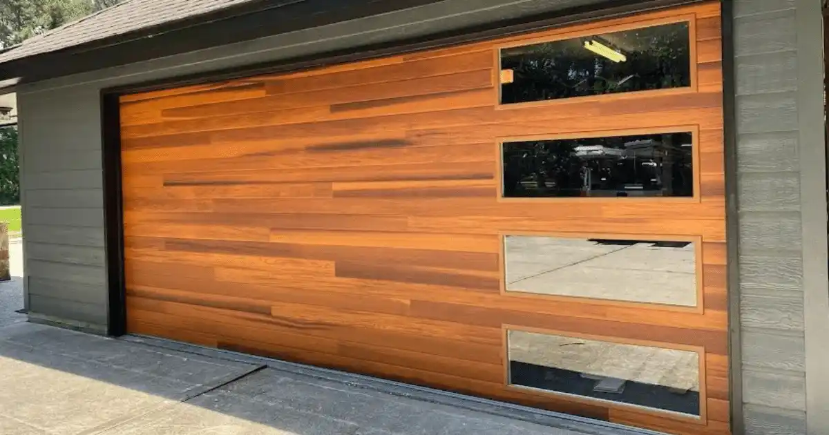 modern wood garage door